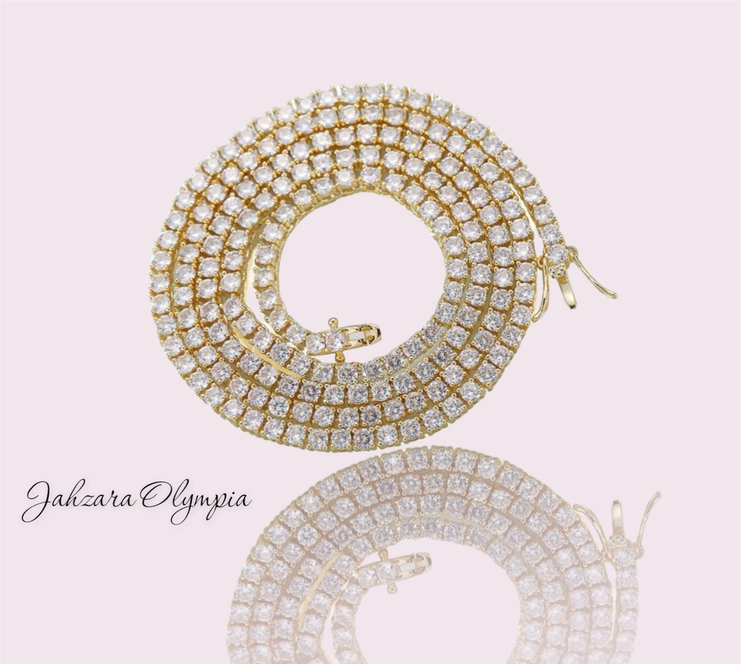 Classy Tennis Necklace “Gold”